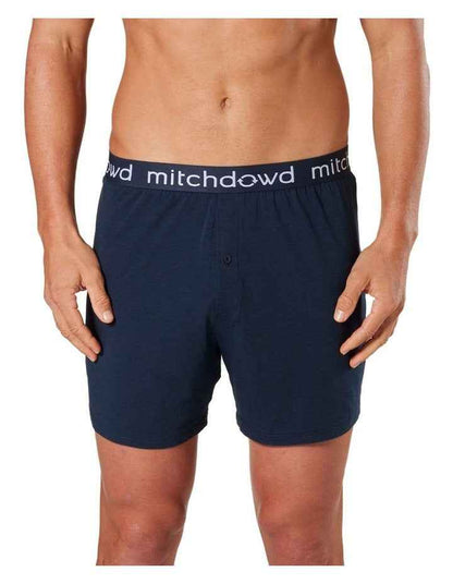 Bamboo Loose Knit Boxer Short in Navy