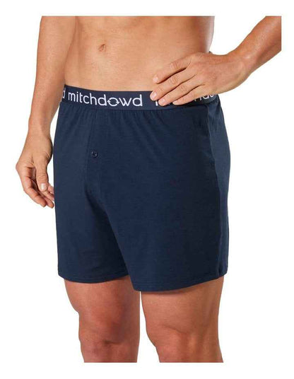 Bamboo Loose Knit Boxer Short in Navy