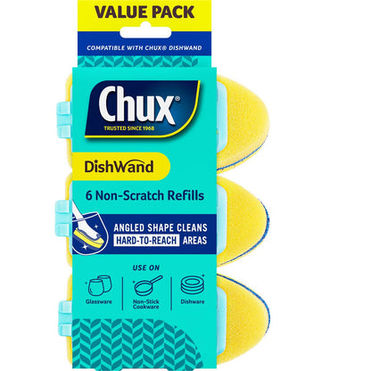 Chux Dishwand Non Scratch Refills 6 Pack