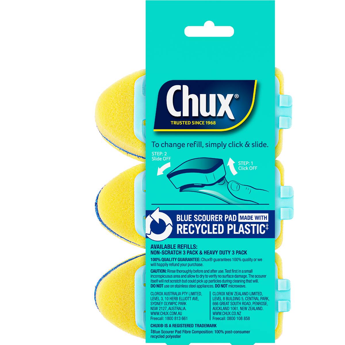 Chux Dishwand Non Scratch Refills 6 Pack