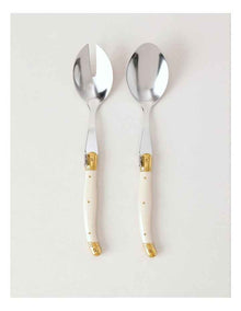 Laguiole Sophistique 2pc Salad Spoon Set in Ivory