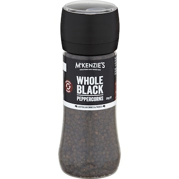 McKenzie's Whole Black Peppercorn Grinder 200g