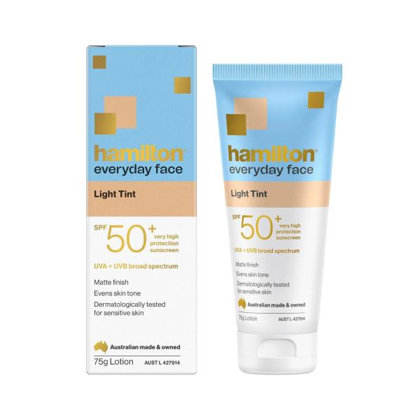 HAMILTON EVERYDAY FACE INVISIBLE SUNSCREEN SPF50+ LIGHT TINT 75G