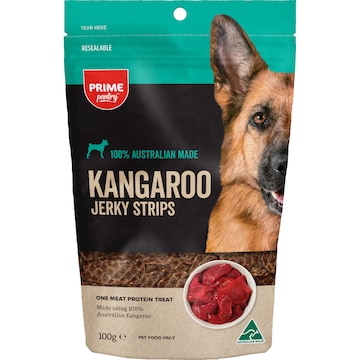 Prime Pantry Kangaroo Jerky Dog Treat 100g