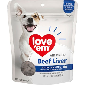 Love'em Dog Treats Beef Liver 200g