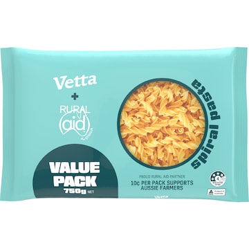 Vetta Rural Aid Spirals Pasta Value Pack 750g