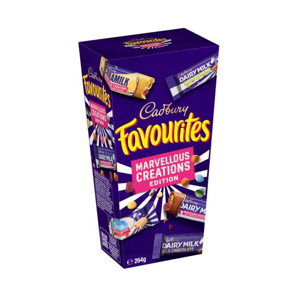 CADBURY FAVOURITES MARVELLOUS CREATIONS BOXED CHOCOLATE 264G
