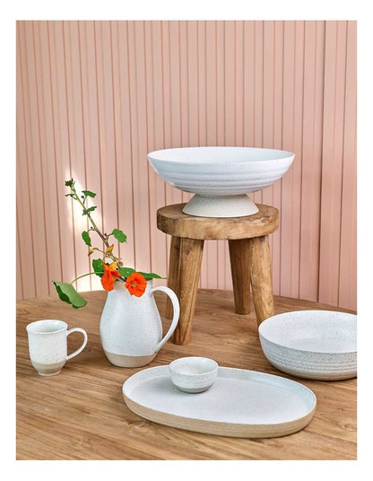 Natural Home 36cm Fruit Bowl in White Speckle