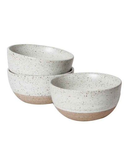 10cm Natural Home Condiment Bowls 3 Pack in White Speckle