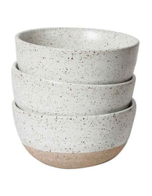 10cm Natural Home Condiment Bowls 3 Pack in White Speckle