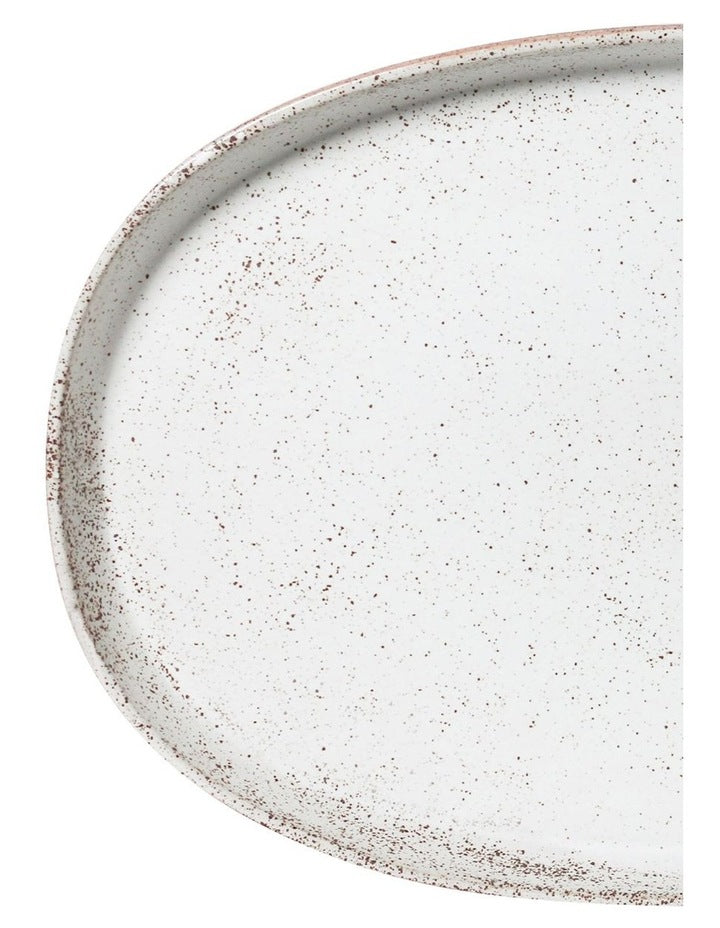 Natural Home Oval Tray in White Speckle