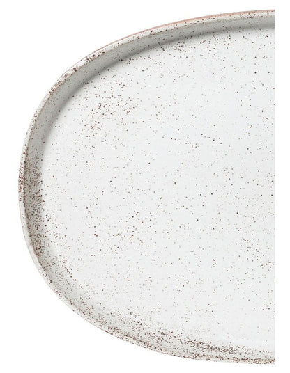 Natural Home Oval Tray in White Speckle