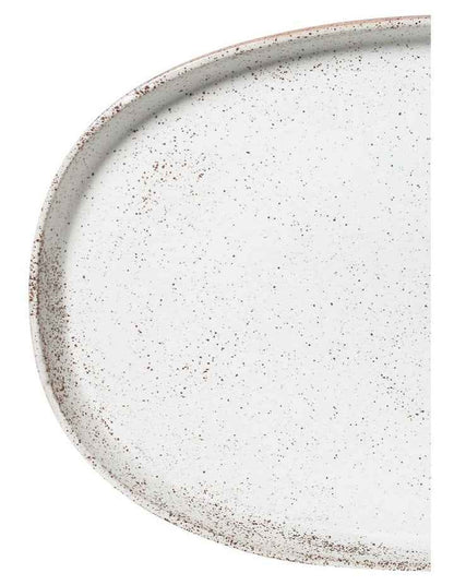Natural Home Oval Tray in White Speckle