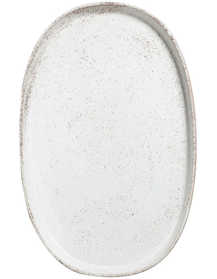 Natural Home Oval Tray in White Speckle