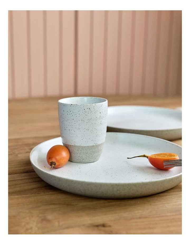 300ml Natural Home Latte Cup in White Speckle