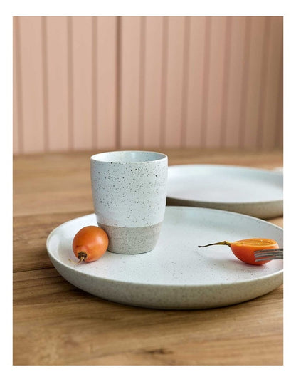 300ml Natural Home Latte Cup in White Speckle