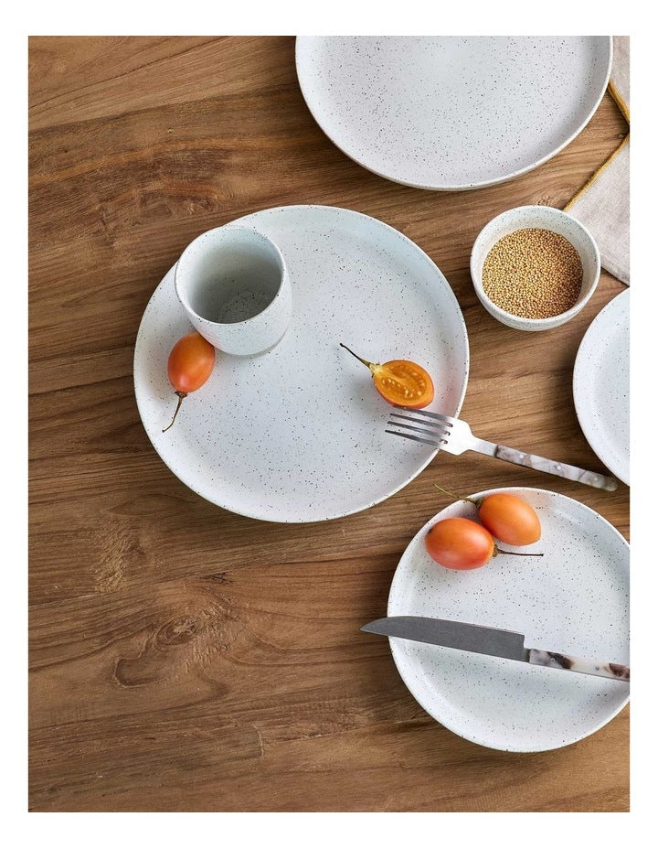 Natural Dinner Plate 27cm in White Speckle