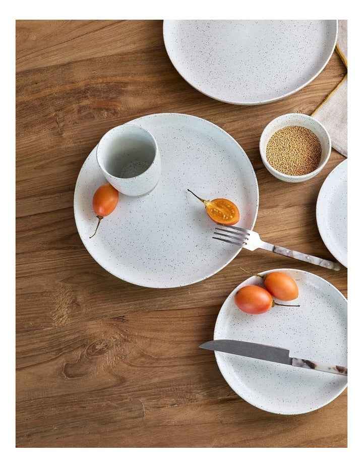 Natural Dinner Plate 27cm in White Speckle