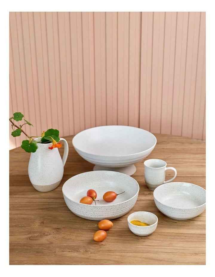 20cm Natural Home Breakfast Bowl in White Speckle