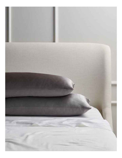 Silk Front Pillowcase Pair in Charcoal