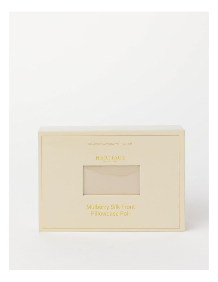 Silk Front Pillowcase Pair in Champagne