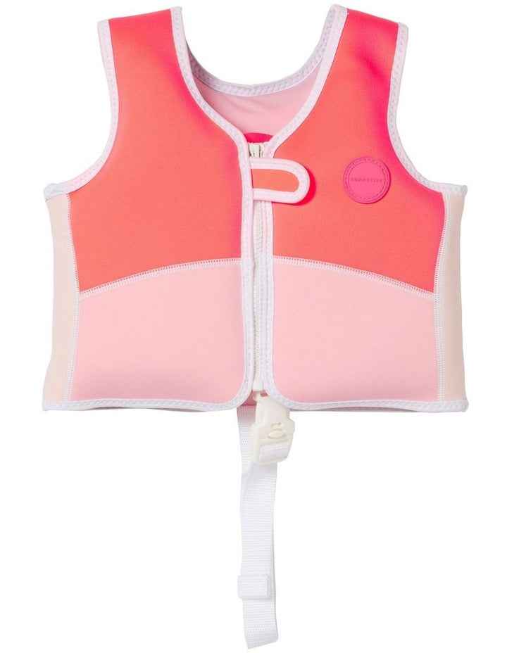 Melody the Mermaid Swim Vest 1-2 in Neon Strawberry