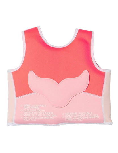 Melody the Mermaid Swim Vest 2-3 in Neon Strawberry