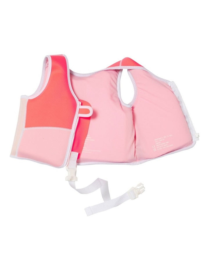 Melody the Mermaid Swim Vest 2-3 in Neon Strawberry