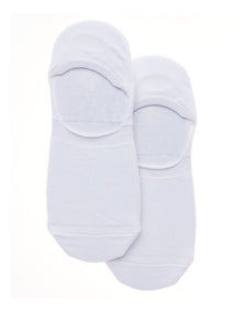Plain Liner Socks 2 Pack in White