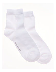 Plain Half Crew Socks 2 Pack in White