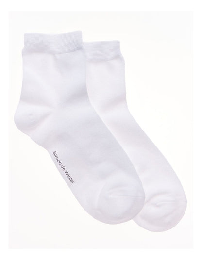 Plain Half Crew Socks 2 Pack in White