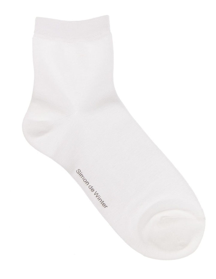 Plain Half Crew Socks 2 Pack in White