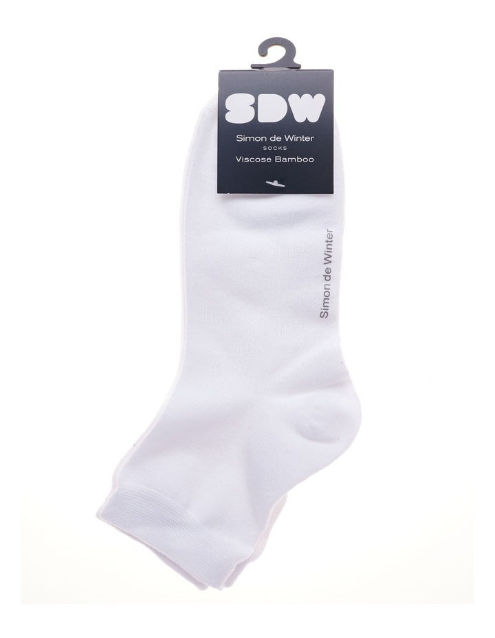 Plain Half Crew Socks 2 Pack in White