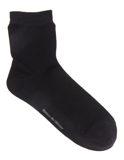 Plain Half Crew Socks 2 Pack in Black