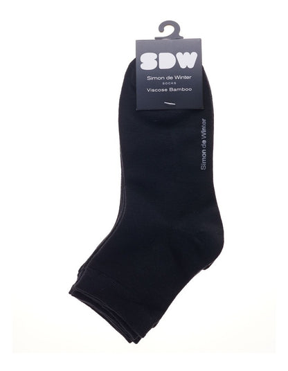 Plain Half Crew Socks 2 Pack in Black
