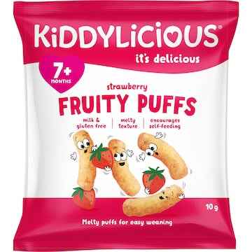 Kiddylicious Strawberry Fruity Puffs 10g
