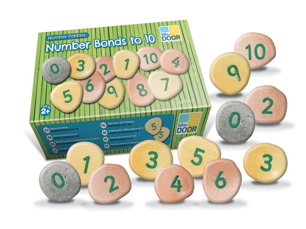 Yellow Door Number Tactile Pebbles Number Bonds 0 to 10 Toddler Toys Early Math Games for Kids  Developmental Toys for Toddlers Gifts Idea 2yrs+