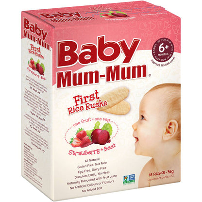 Baby Mum-Mum Strawberry & Beetroot Rusks 18 pack