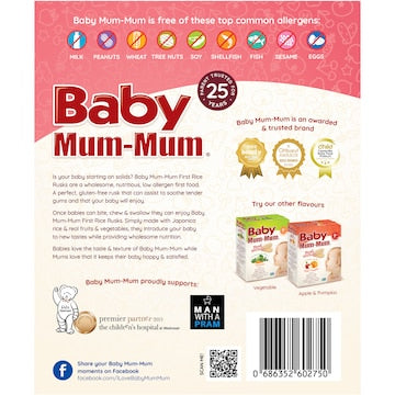 Baby Mum-Mum Strawberry & Beetroot Rusks 18 pack