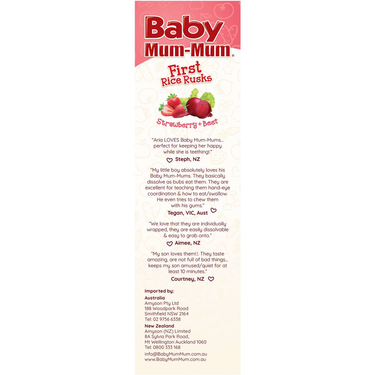 Baby Mum-Mum Strawberry & Beetroot Rusks 18 pack