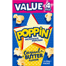 Poppin Microwave Popcorn Butter Flavour 100g x4 Pack