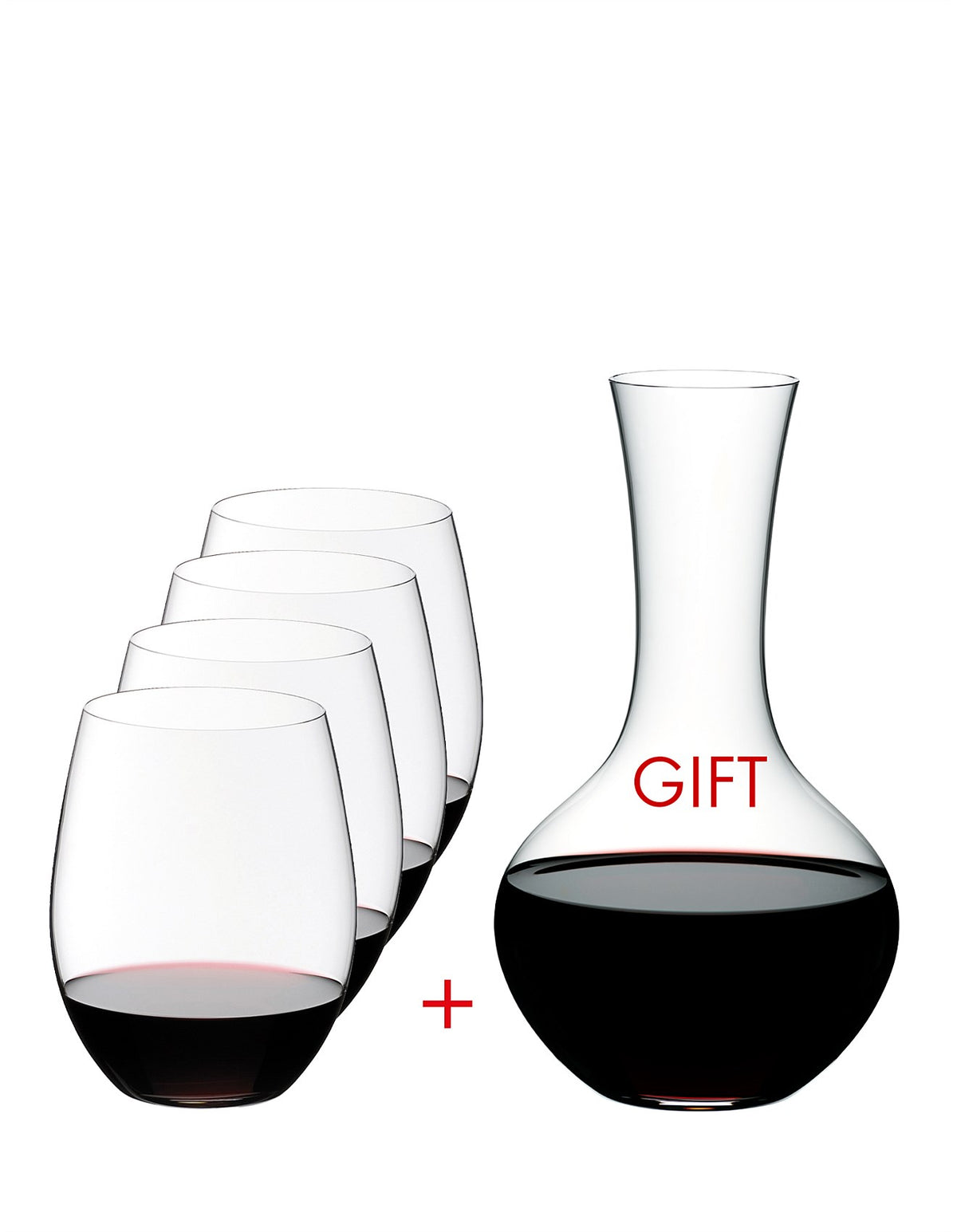O Wine Glass Tumbler Set Of 4 & Decanter Gift Set