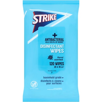 Strike Household Grade Disinfectant Wipes 120 pack