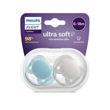 PHILIPS AVENT ULTRA SOFT SOOTHER 6-18 MONTHS PLAIN MIXED 2 PACK