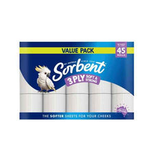 SORBENT 3-PLY SOFT & STRONG TOILET PAPER 45 PACK
