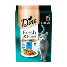 DINE FRESH & FINE CHUNKS IN GRAVY WITH SALMON TUNA & TROUT CAT FOOD POUCH 6X50GRAM