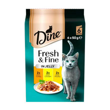 DINE FRESH & FINE CHUNKS IN JELLY WITH CHICKEN TURKEY & POULTRY CAT FOOD POUCH 6X50GRAM