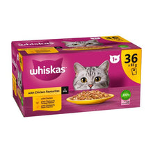WHISKAS FAVOURITES CHICKEN SELECTIONS CAT FOOD 36X85G