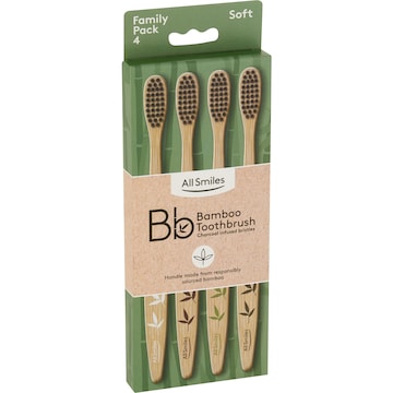 All Smiles Bamboo Toothbrush Soft 4 pack