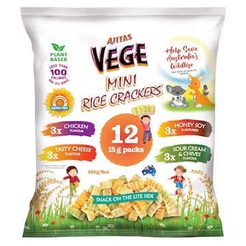 Vege Chips Mini Rice Crackers 12 pack